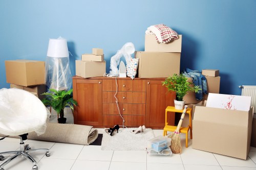 Organised self storage area with clear access and safety measures