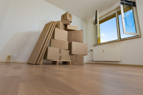 Organized boxes and furniture prepared for storage in Balham