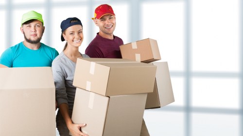 Boxes and household items stored safely in a Balham storage unit
