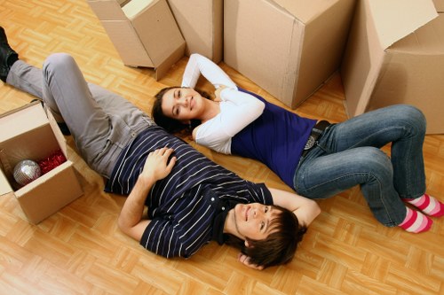 Packed household items ready for storage in Balham